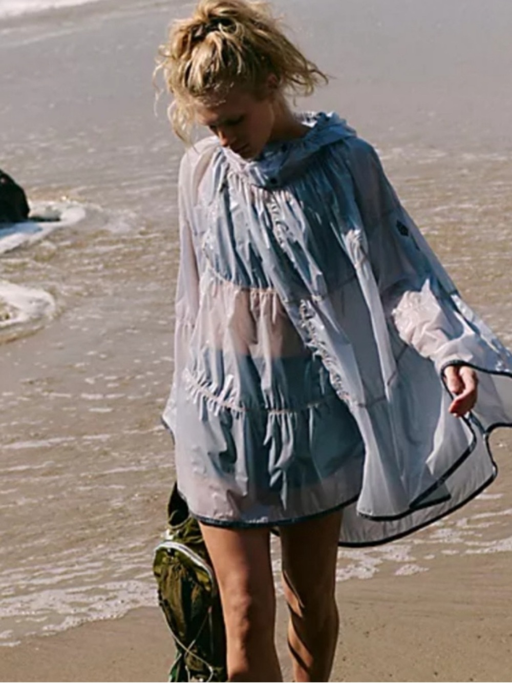 Free People Rain Drop Packable Poncho ❤️ NWOT - Picture 3 of 6